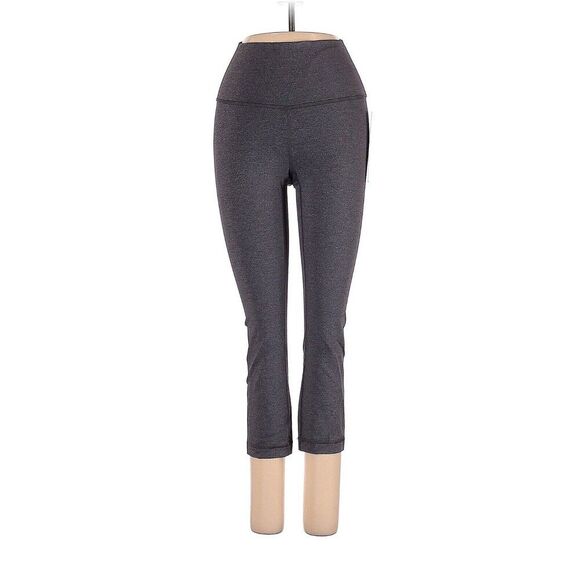 LULULEMON ATHLETICA Heathered Black Wunder Under HR Crop 21